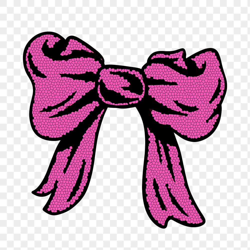 Cute pink bow sticker design element