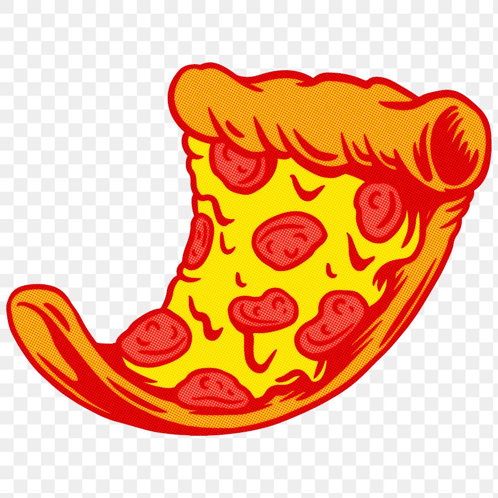 Pepperoni pizza sticker design element