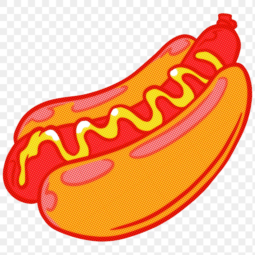 Hot dog sticker design element