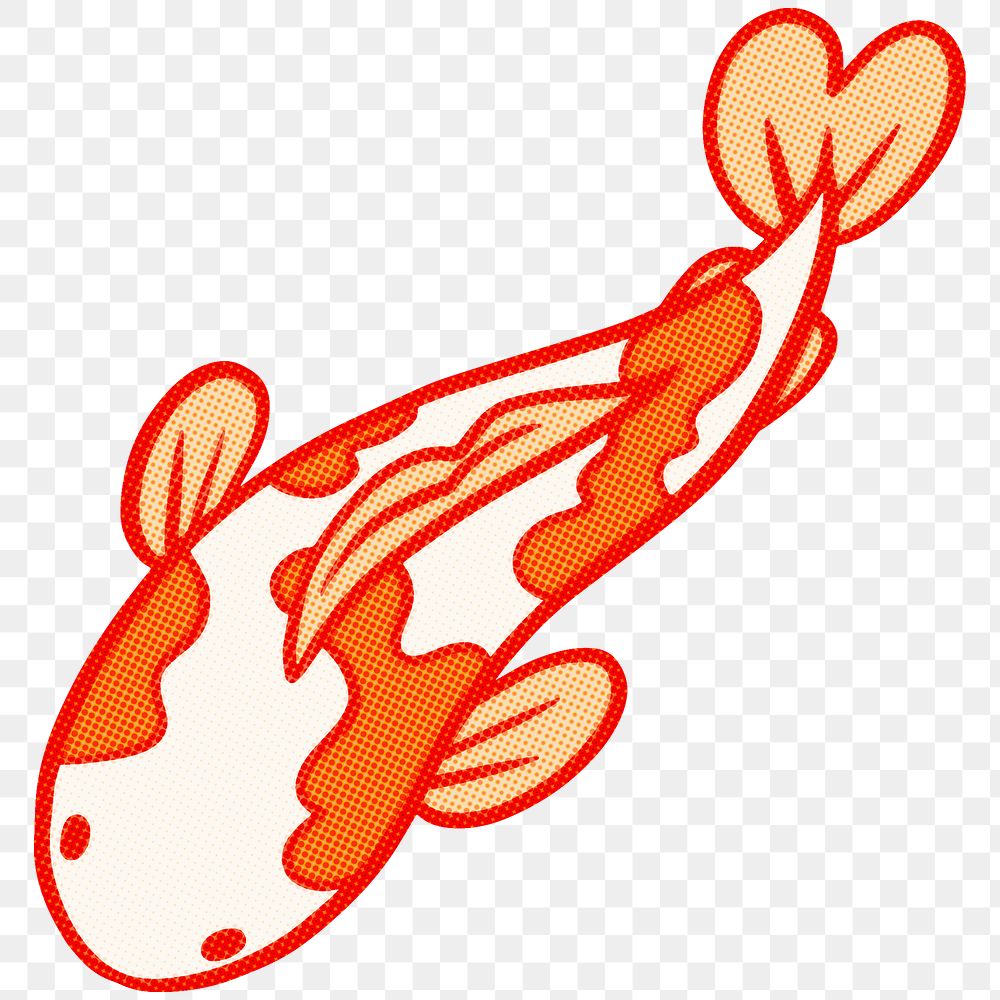 Cute cartoon Koi carp fish sticker design element