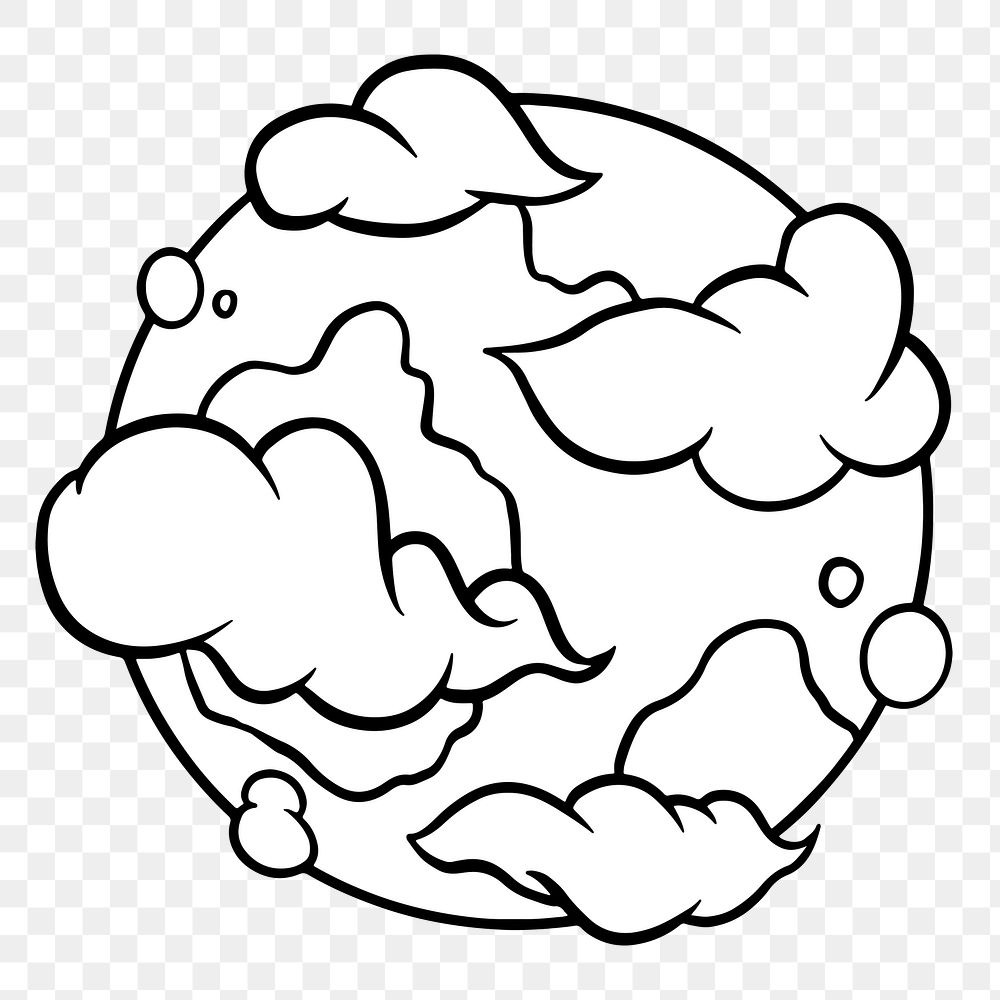 White earth with clouds sticker design element 