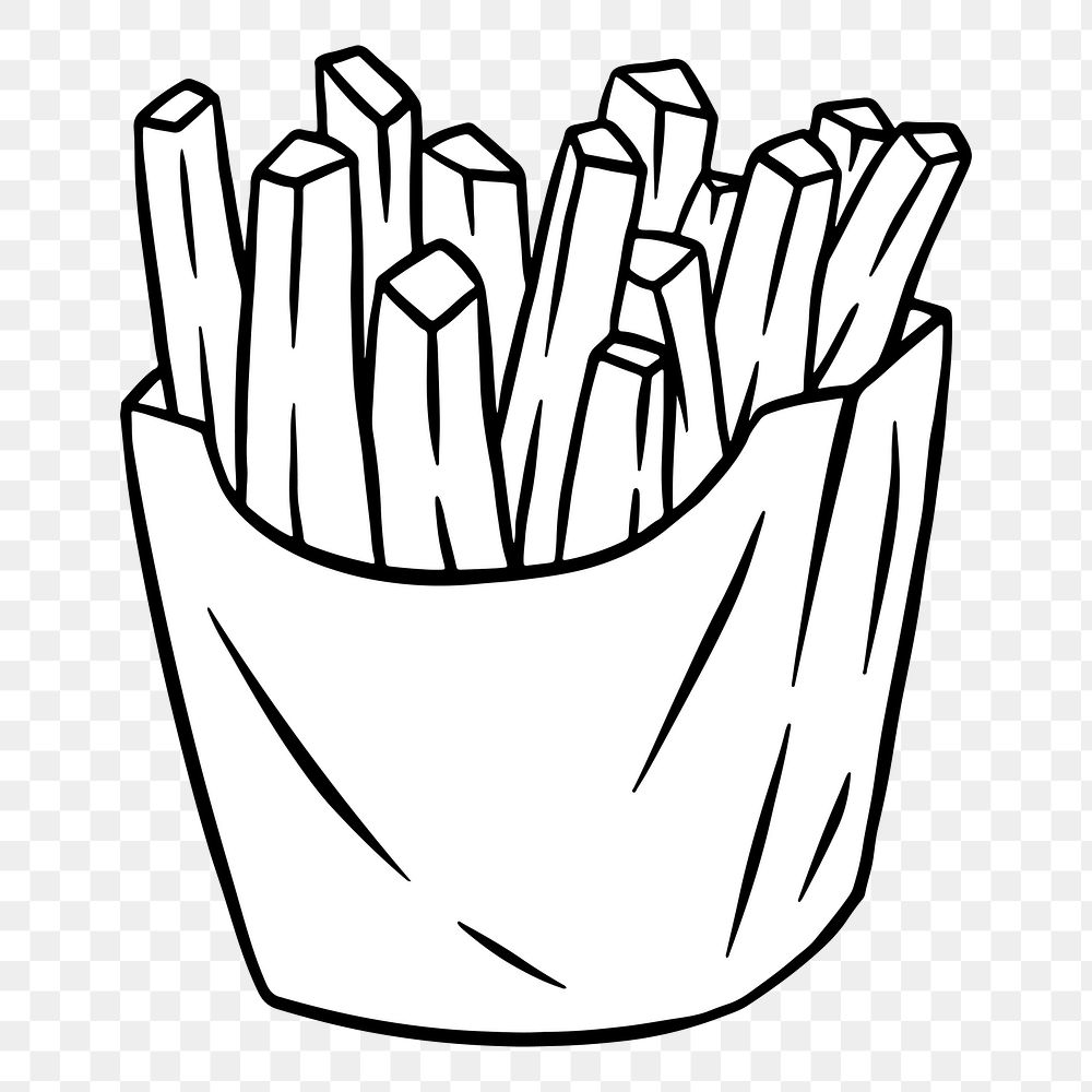 White fries sticker design element