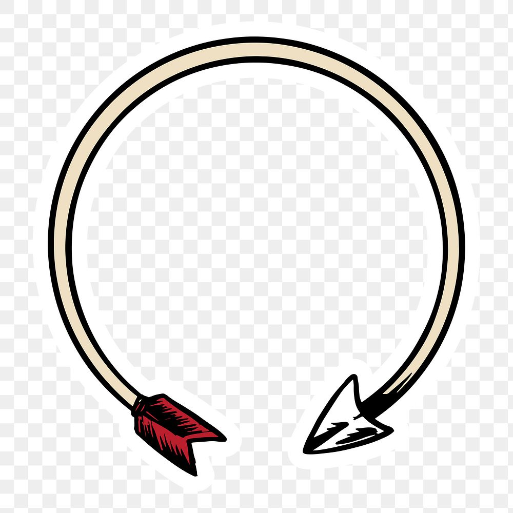 Pop art redo arrow sticker with a white border design element