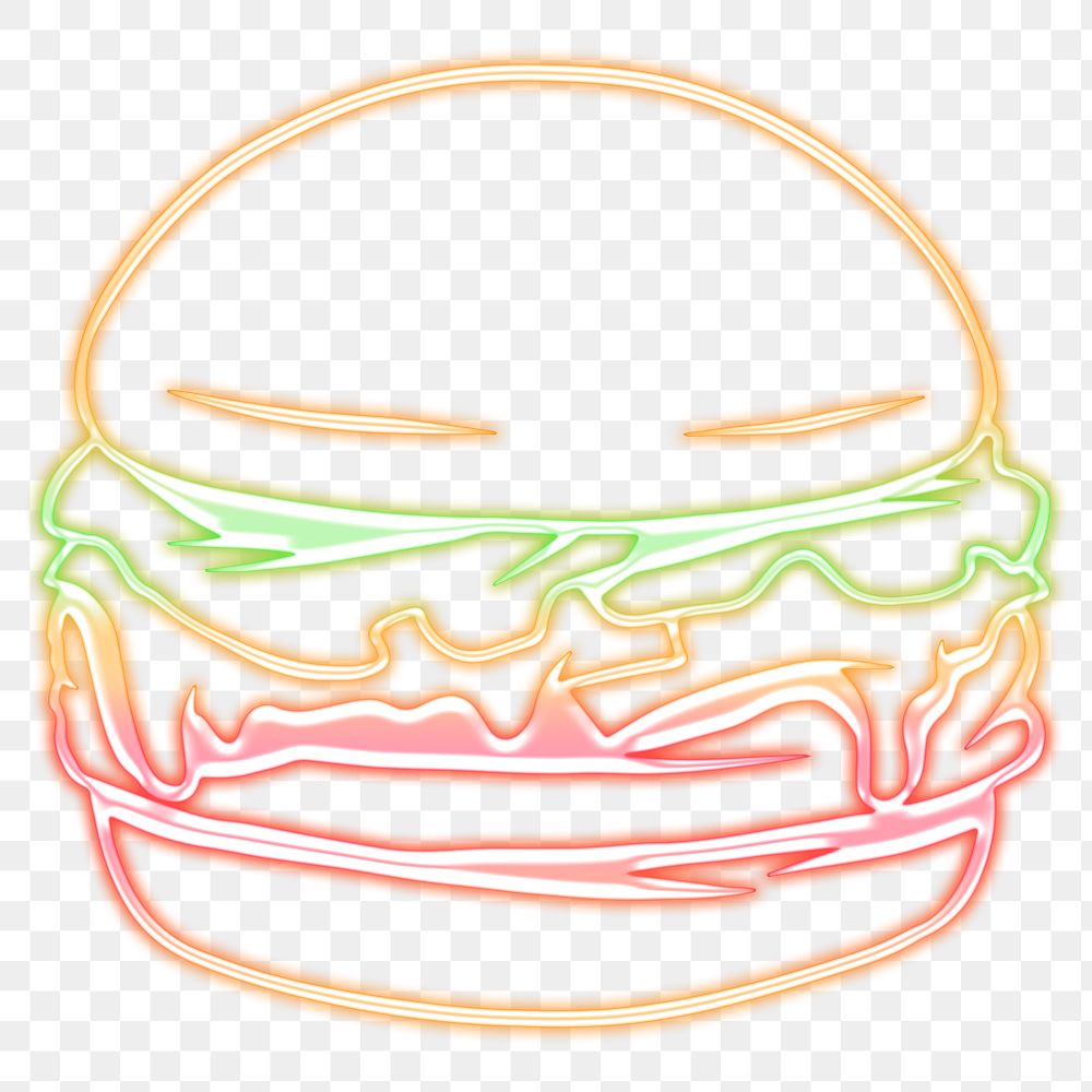 Neon yellow hamburger sticker overlay design element 