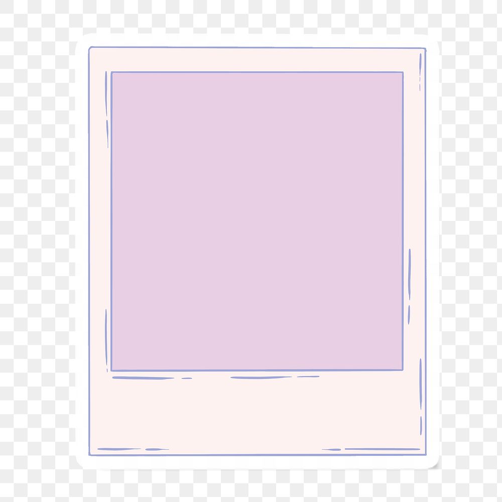 Instant photo frame sticker overlay with a white border design element