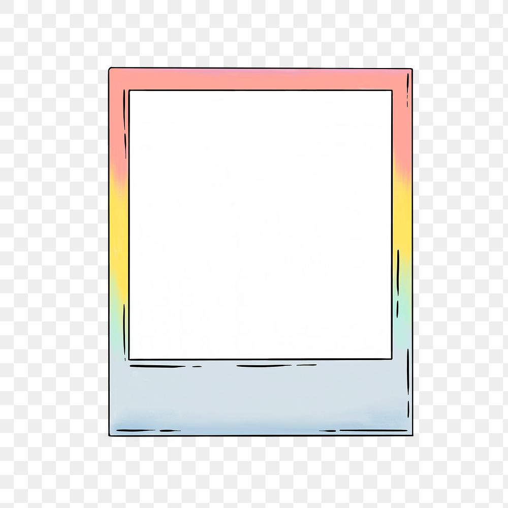 Colorful instant photo frame sticker overlay design element 