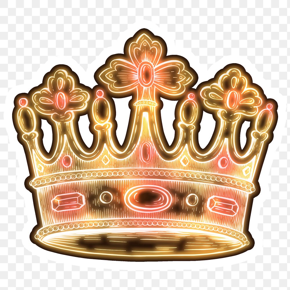 Neon yellow crown sticker overlay | Free PNG Sticker - rawpixel