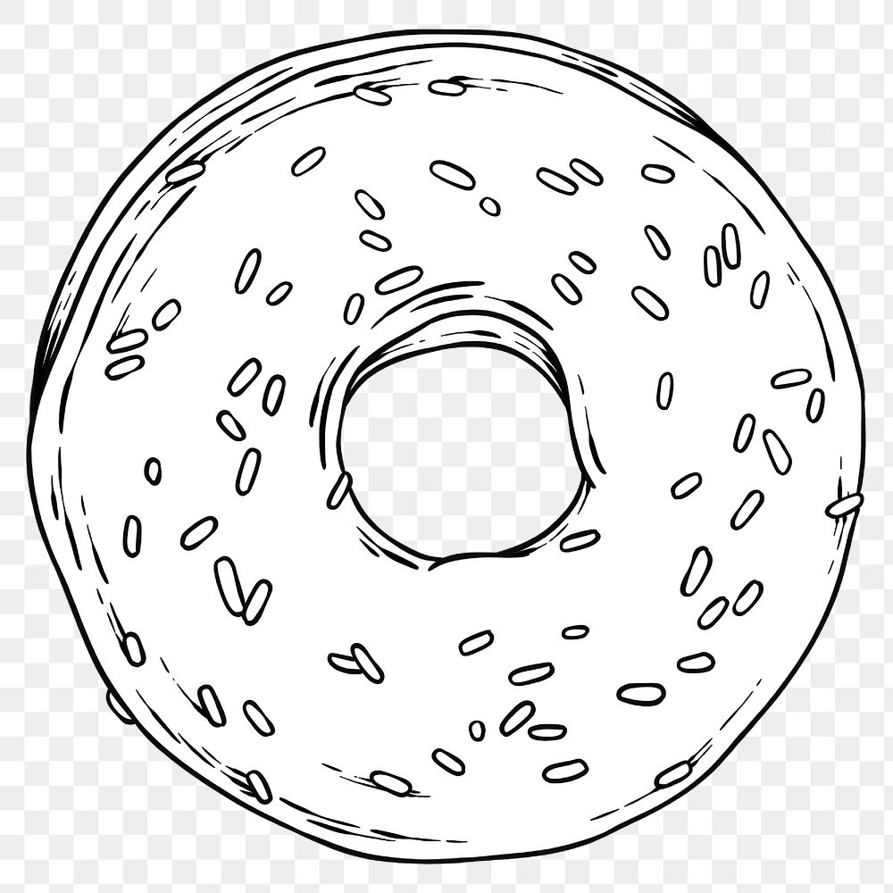 White donut sticker design element