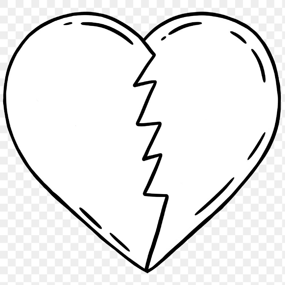 Broken heart sticker design element