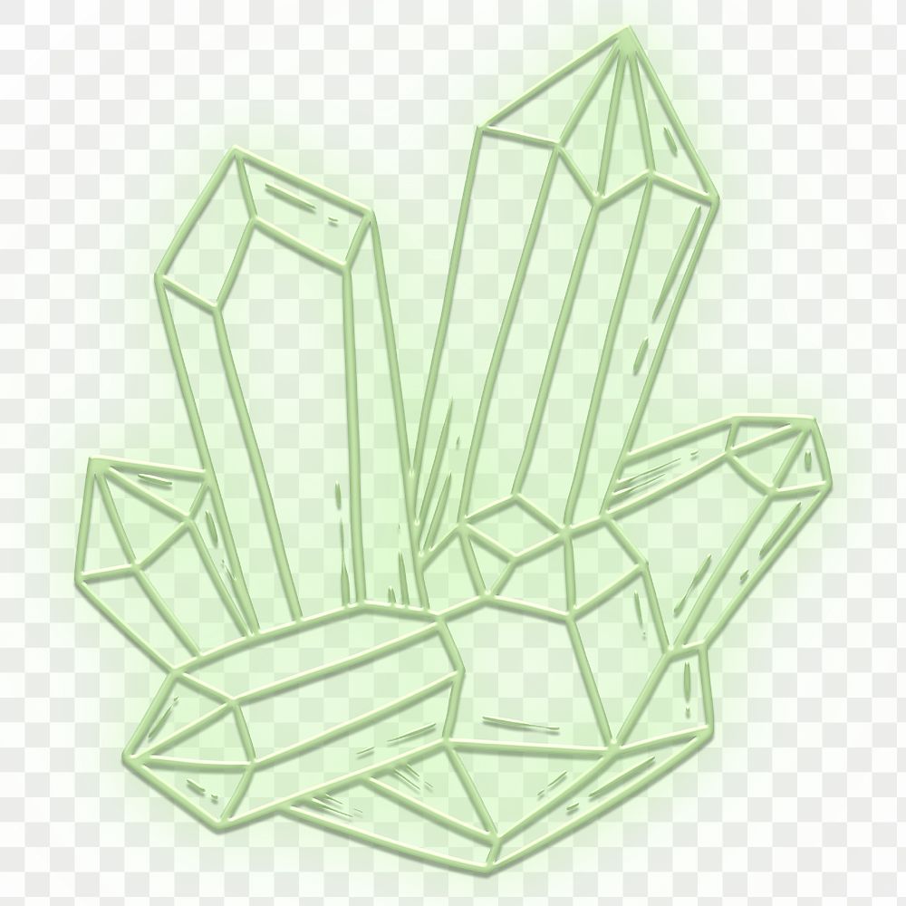 Green neon gem design element