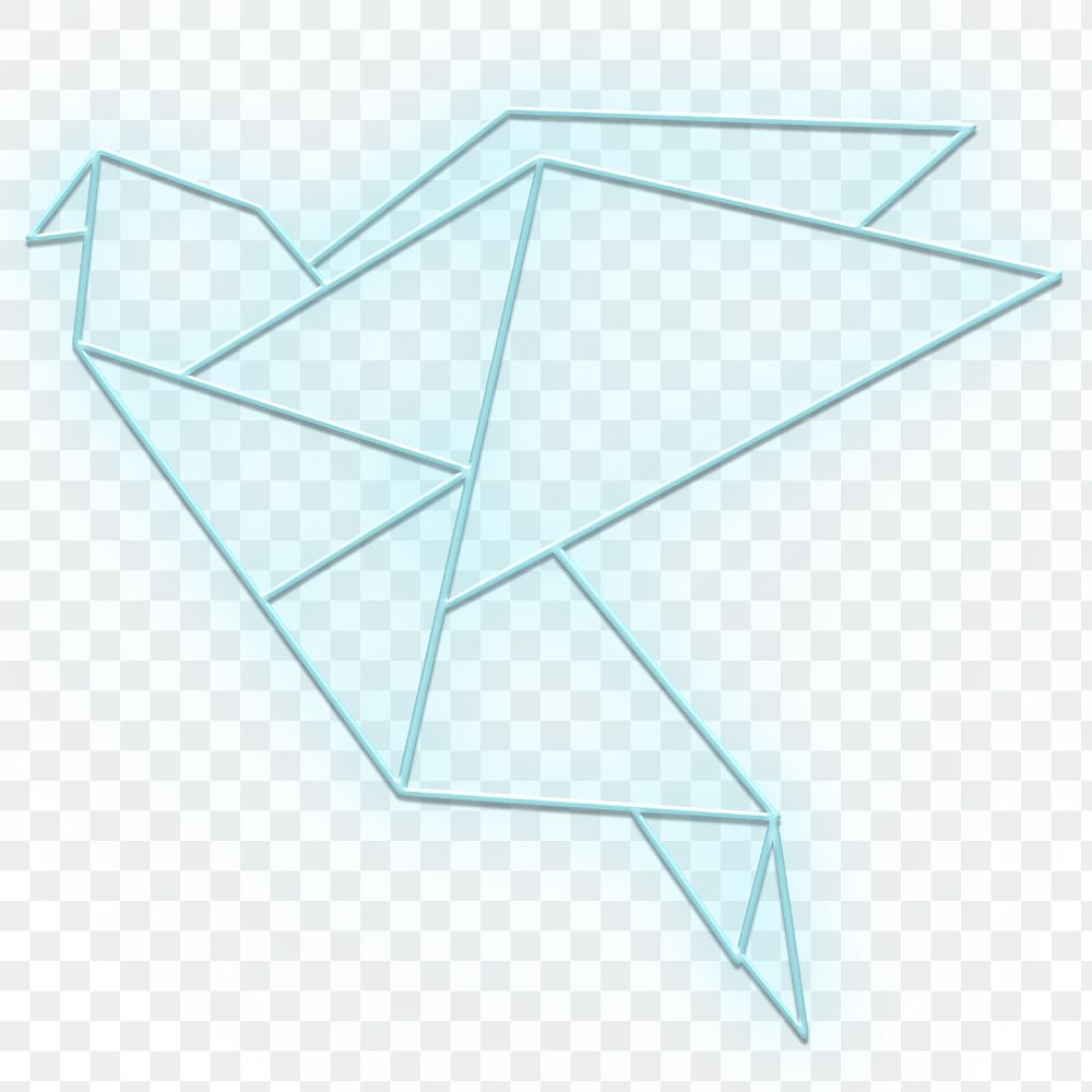 Neon origami bird design element