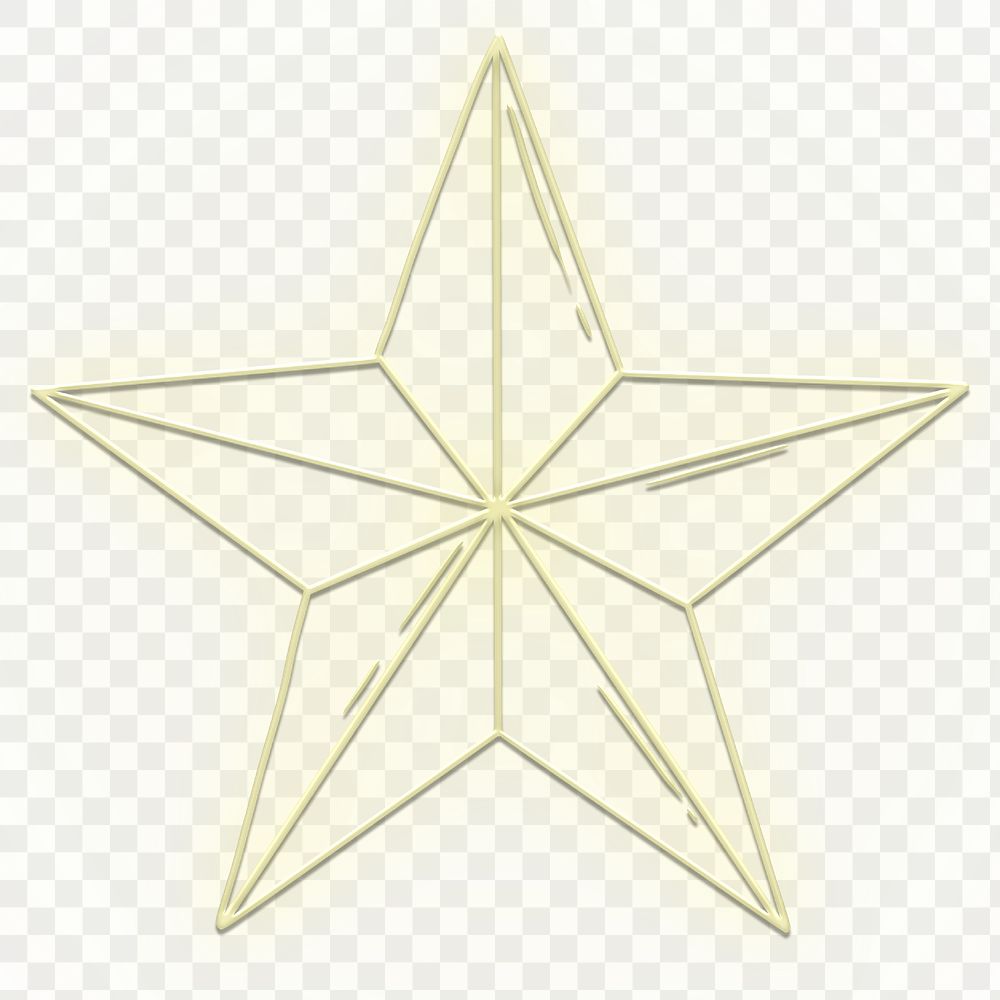 Yellow neon star icon design element