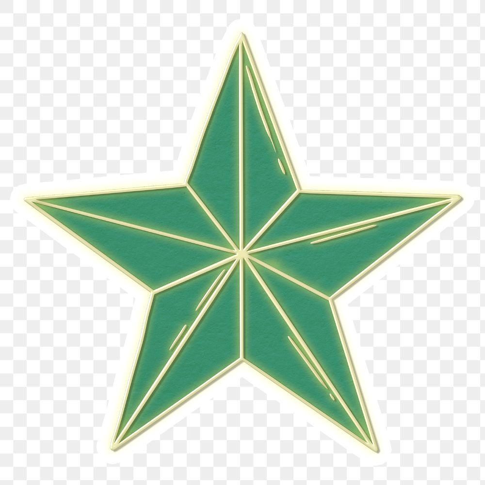 Green star icon sticker design element