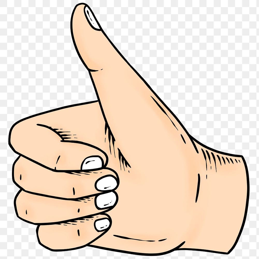 Thumbs up hand sign drawing design element