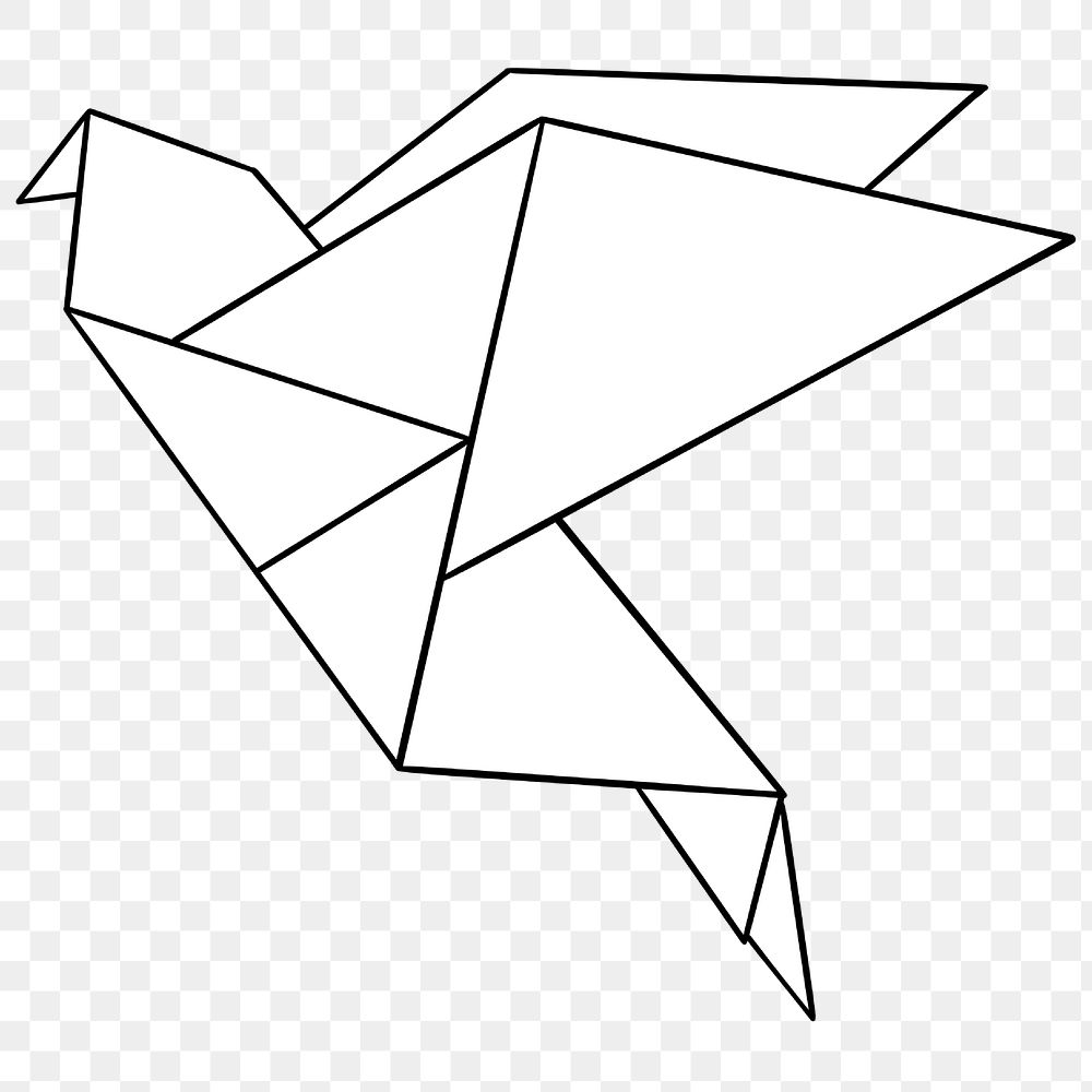 White origami bird design element