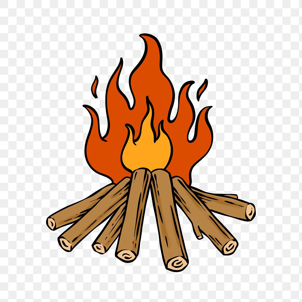 Blazing bonfire flame sticker
