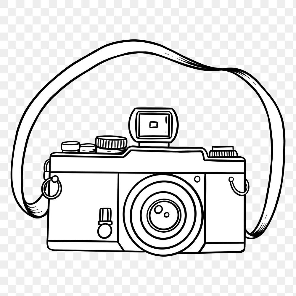 Hand drawn film camera design element