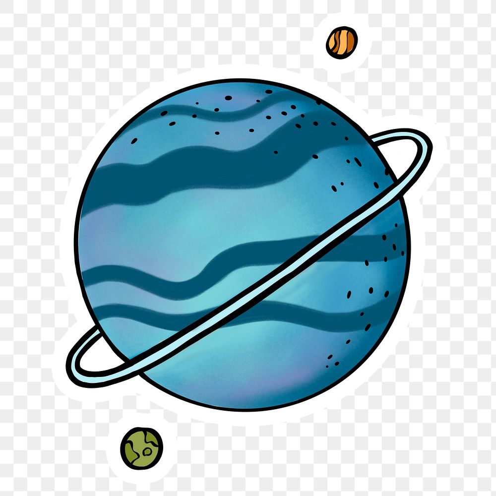 Planet with a ring system sticker