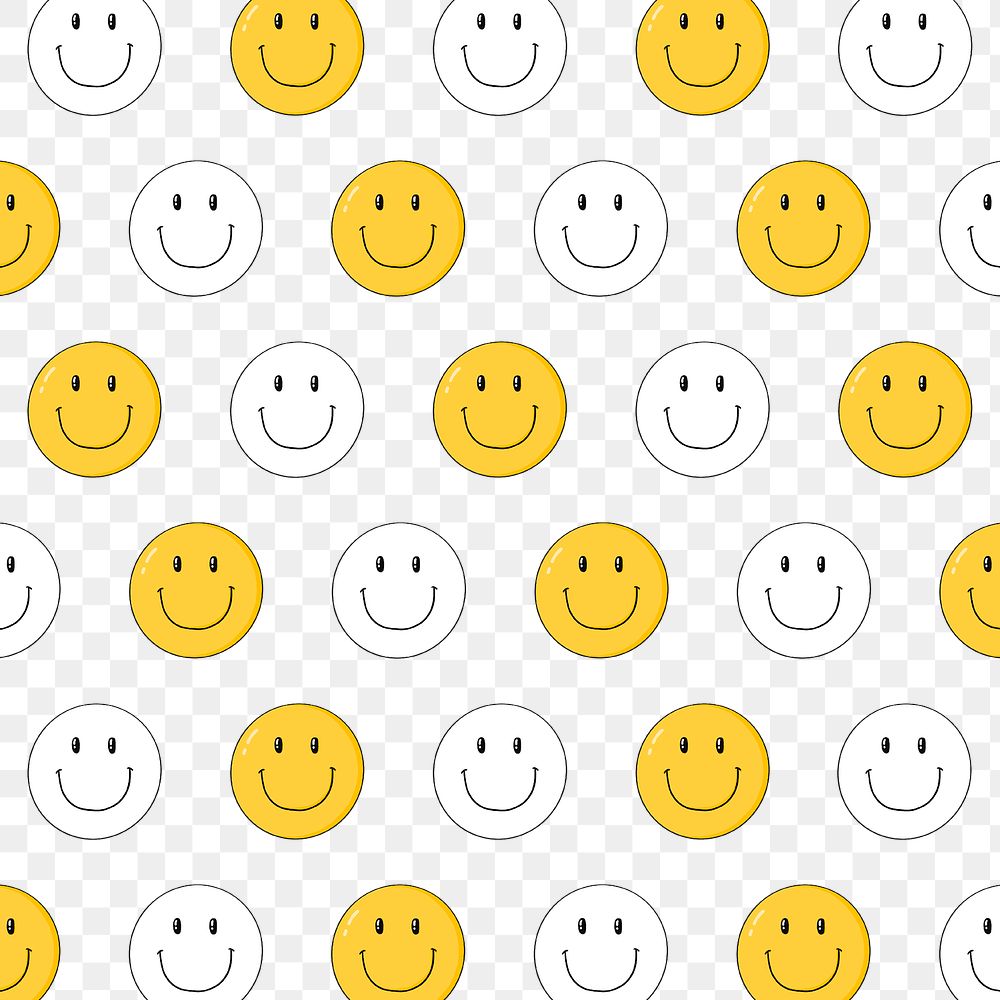 Funky smiley patterned transparent background png