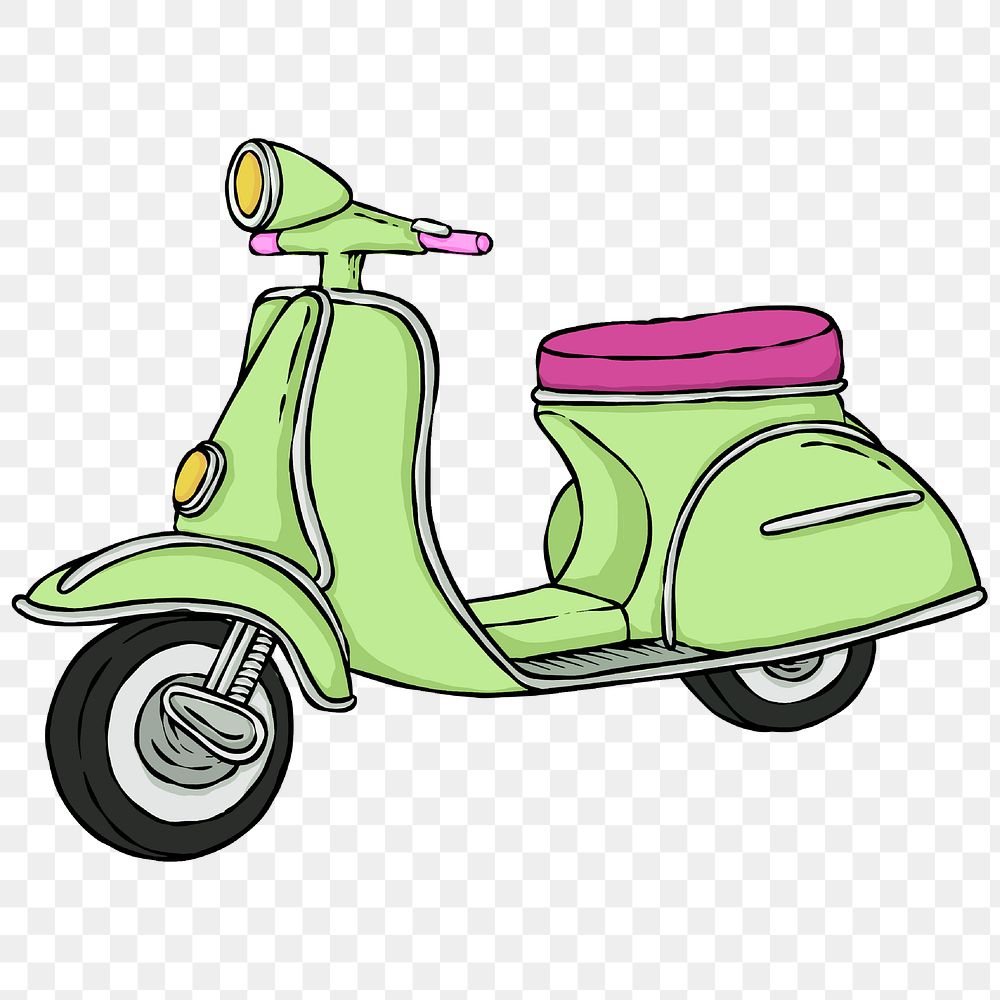 Lime green scooter sticker png