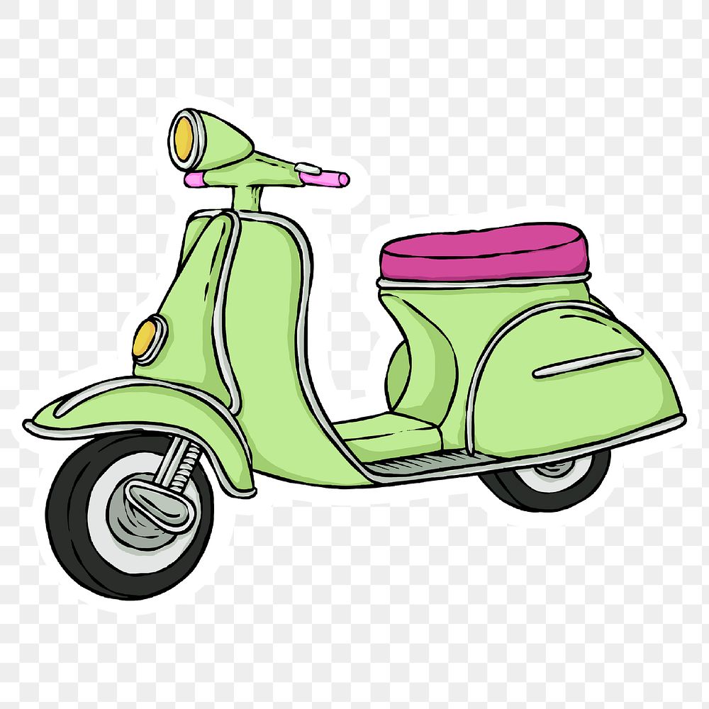 Lime green scooter sticker png