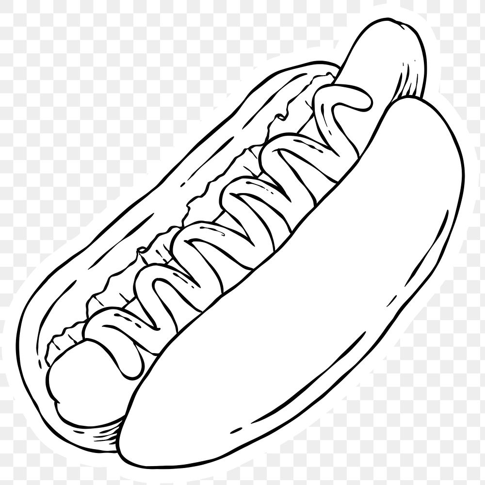 Hotdog in a bun sticker png