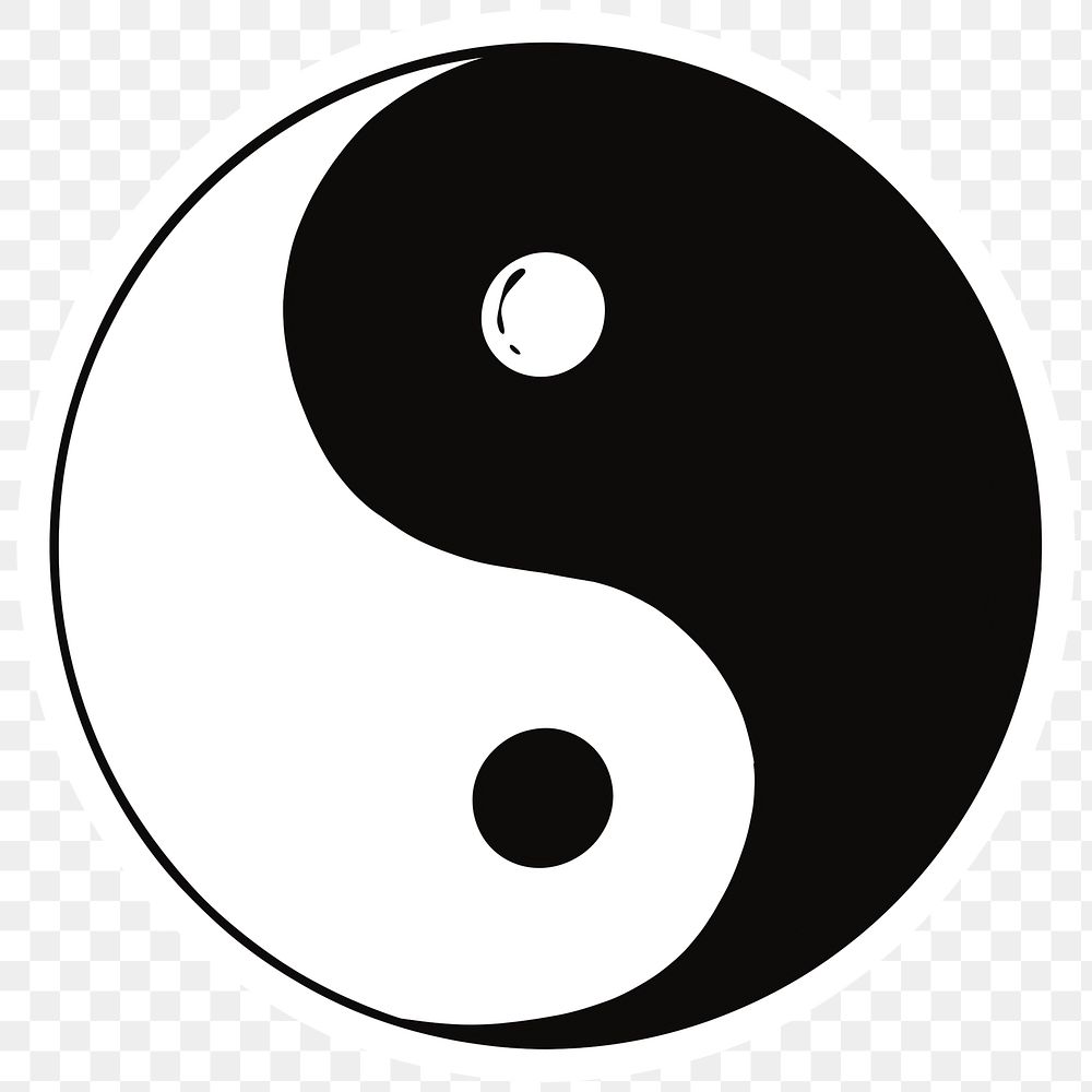Balanced yin yang symbol png sticker