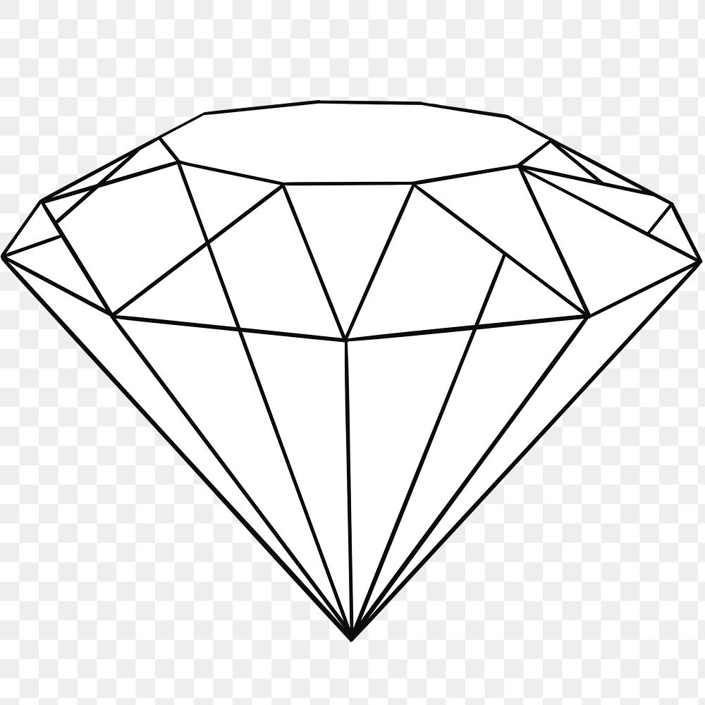 Hand drawn crystal diamond png