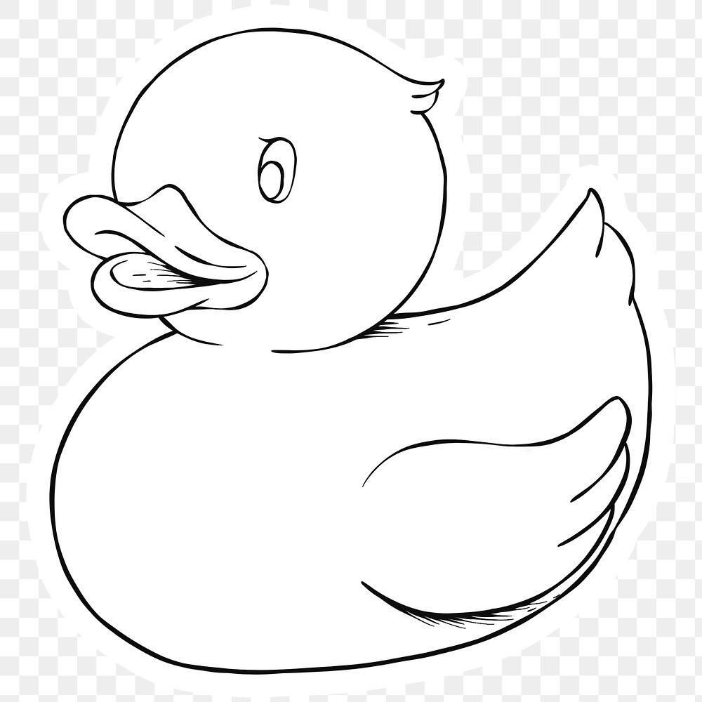 Png hand drawn duck sticker