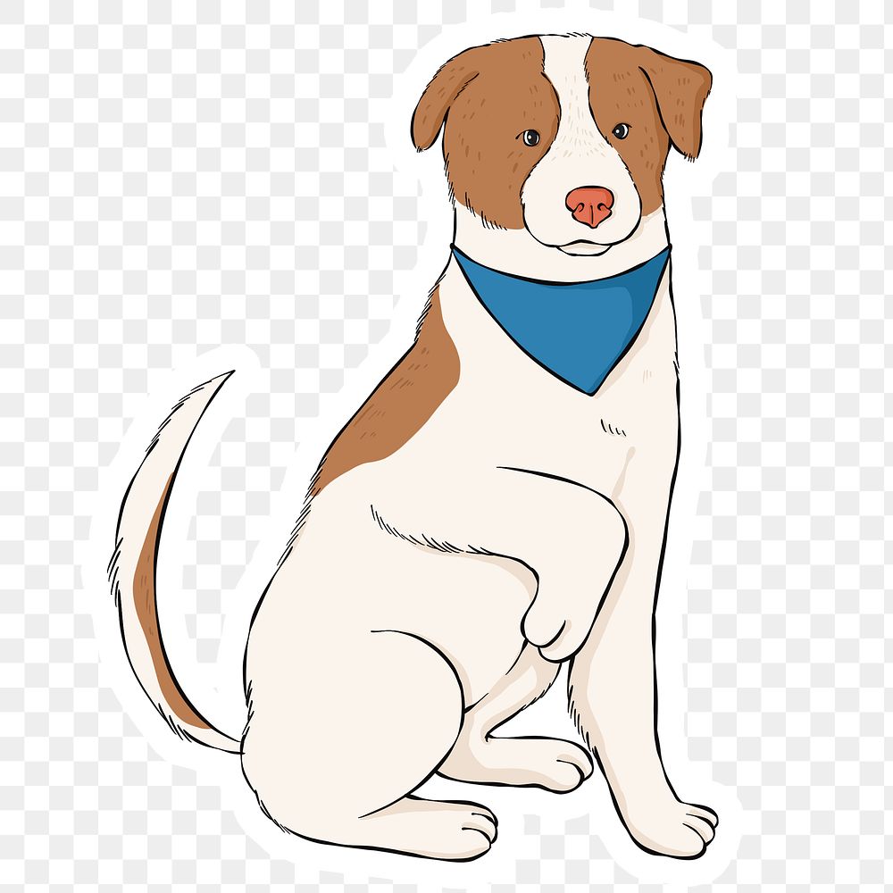 Cute tail wagging dog png sticker