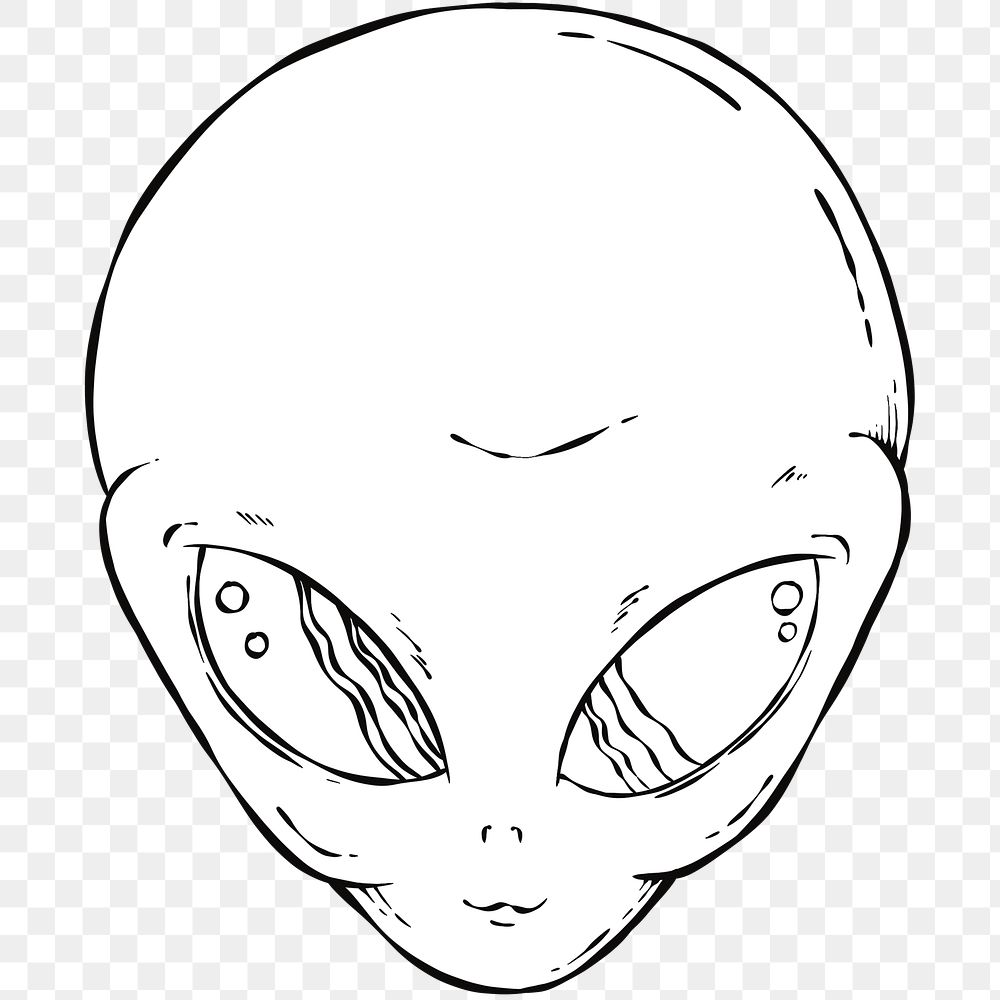 Png hand drawn sci fi alien