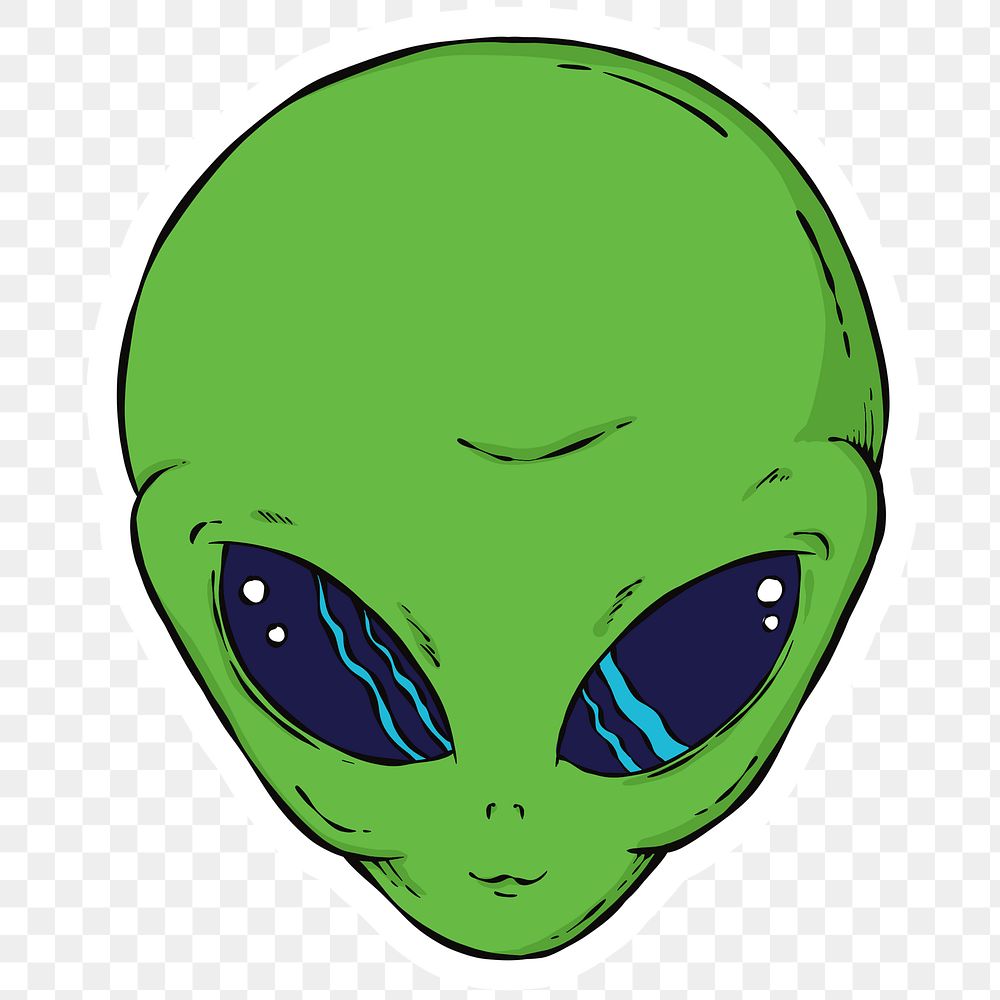 Retro sci fi alien png sticker