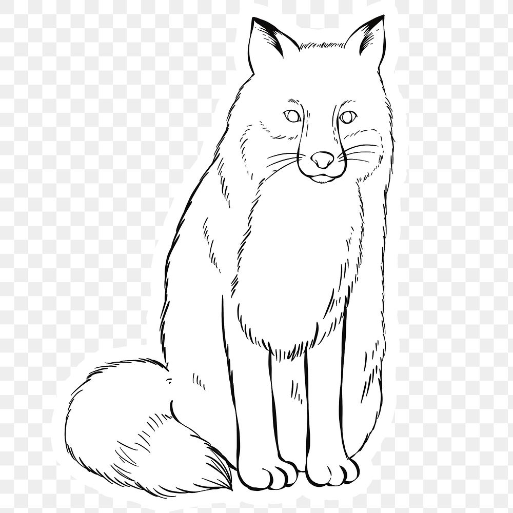 Png vintage fox black and white clipart