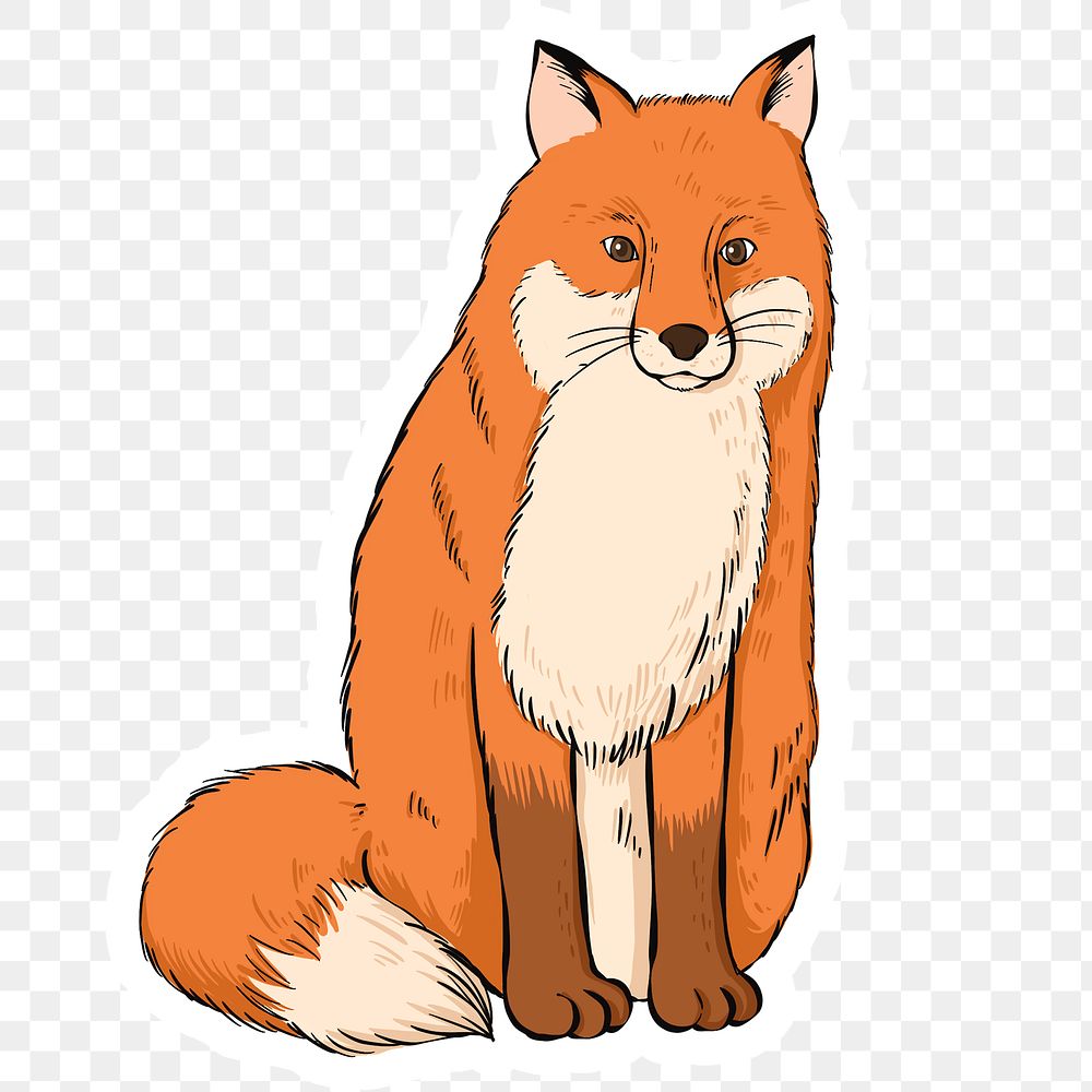 Png vintage fox colorful illustration