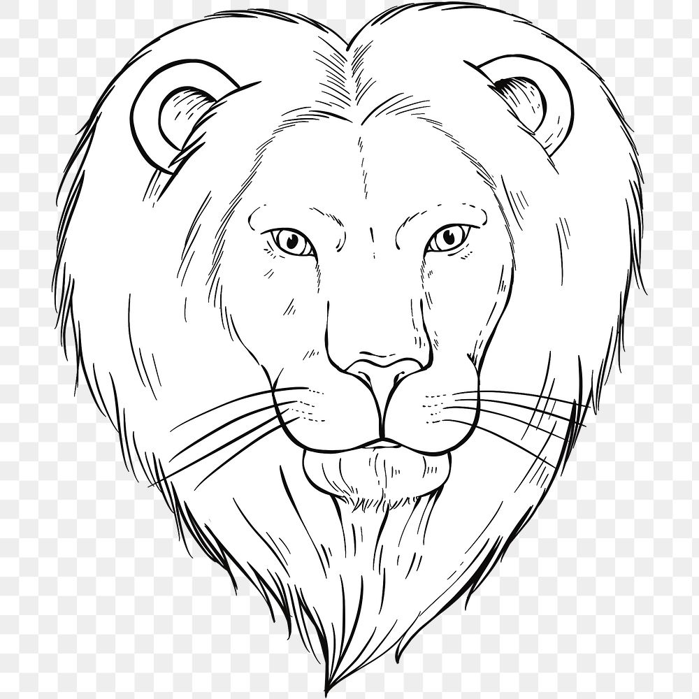Png vintage lion black and white clipart