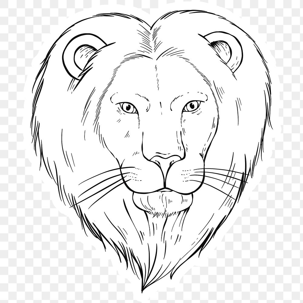 Png vintage lion black and white clipart