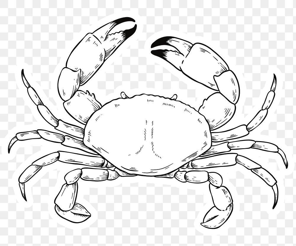 Crab png vintage black and white clipart