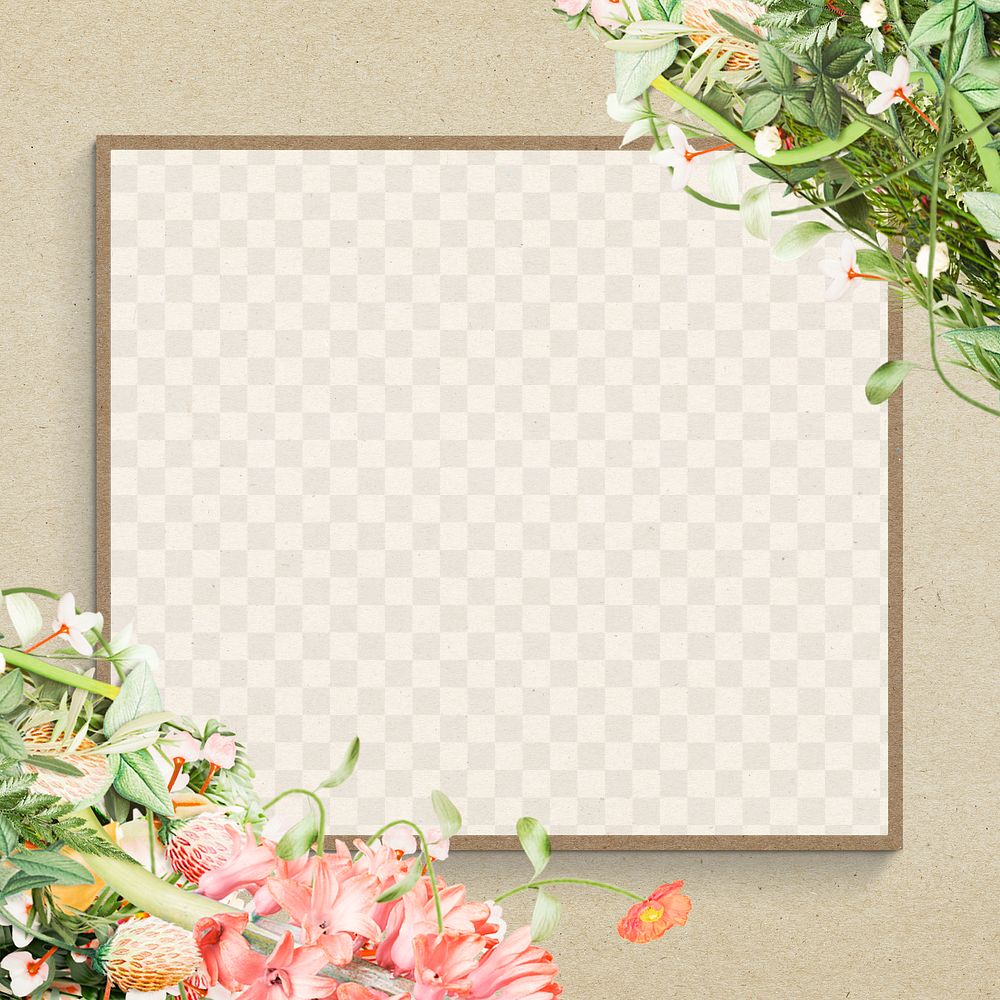 Blooming flowers decorated on beige frame design element