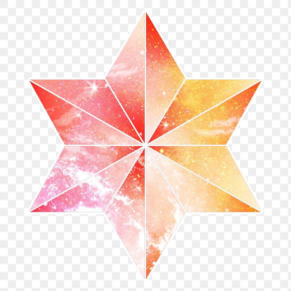 Galaxy patterned star shaped sticker design element