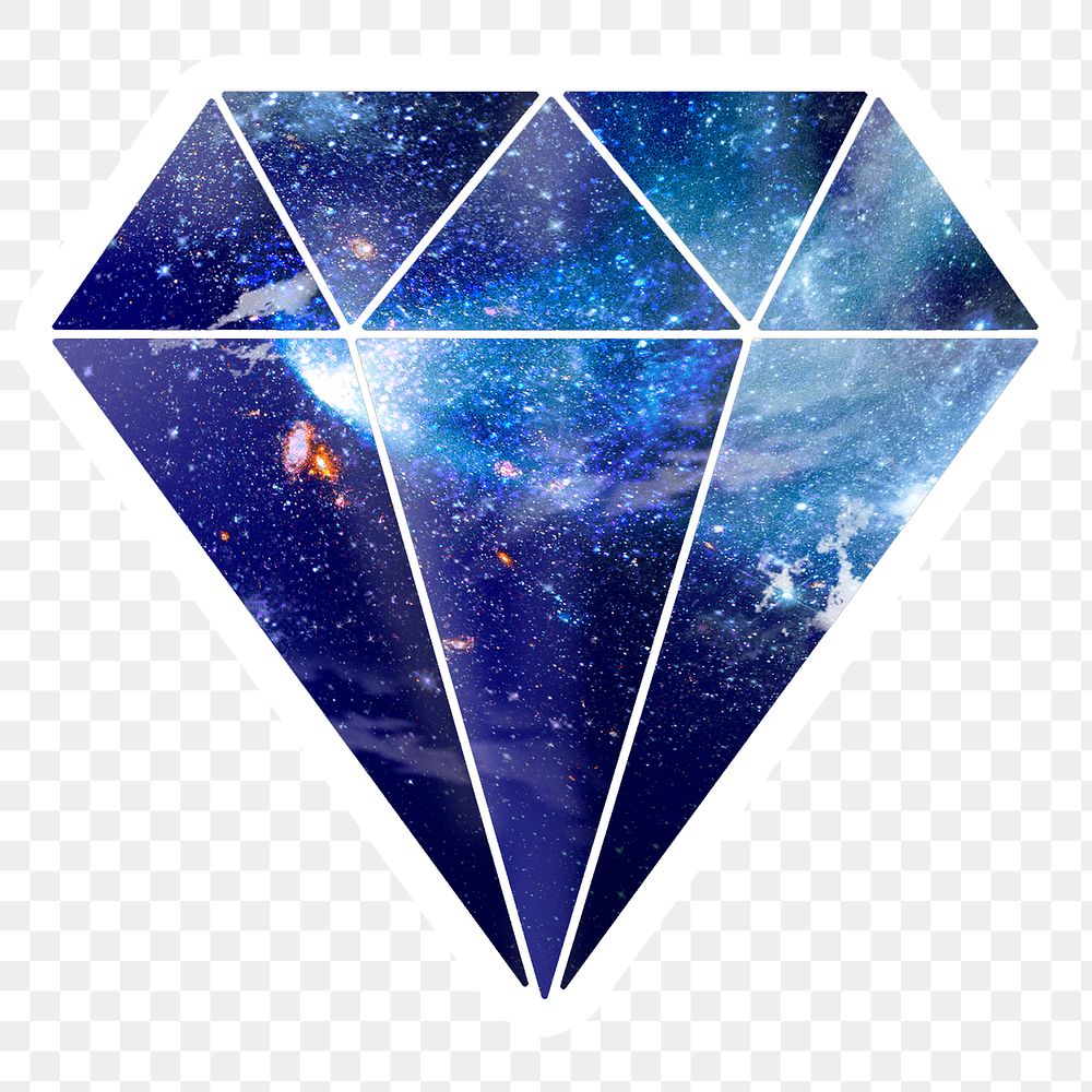 Blue galaxy patterned geometrical shaped diamond design element
