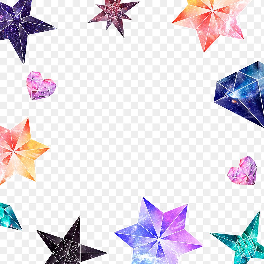 Colorful galaxy patterned geometrical shape decorated blank frame