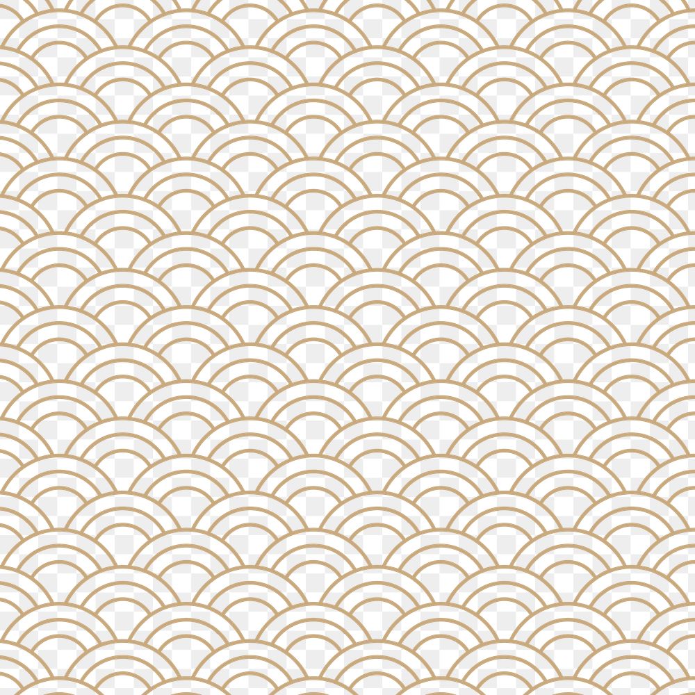 Gold Seigaiha Japanese wave pattern design element