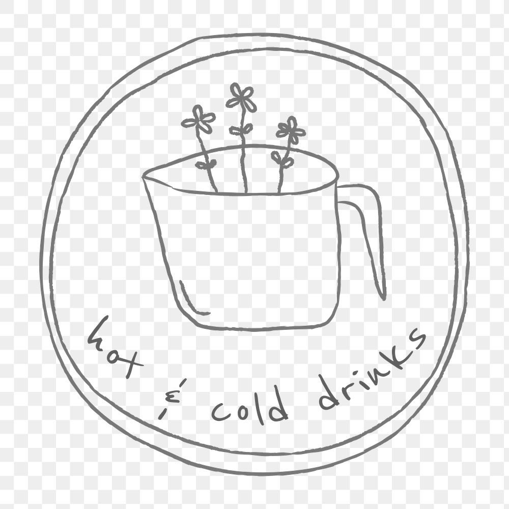 Doodle hot and cold drink design element