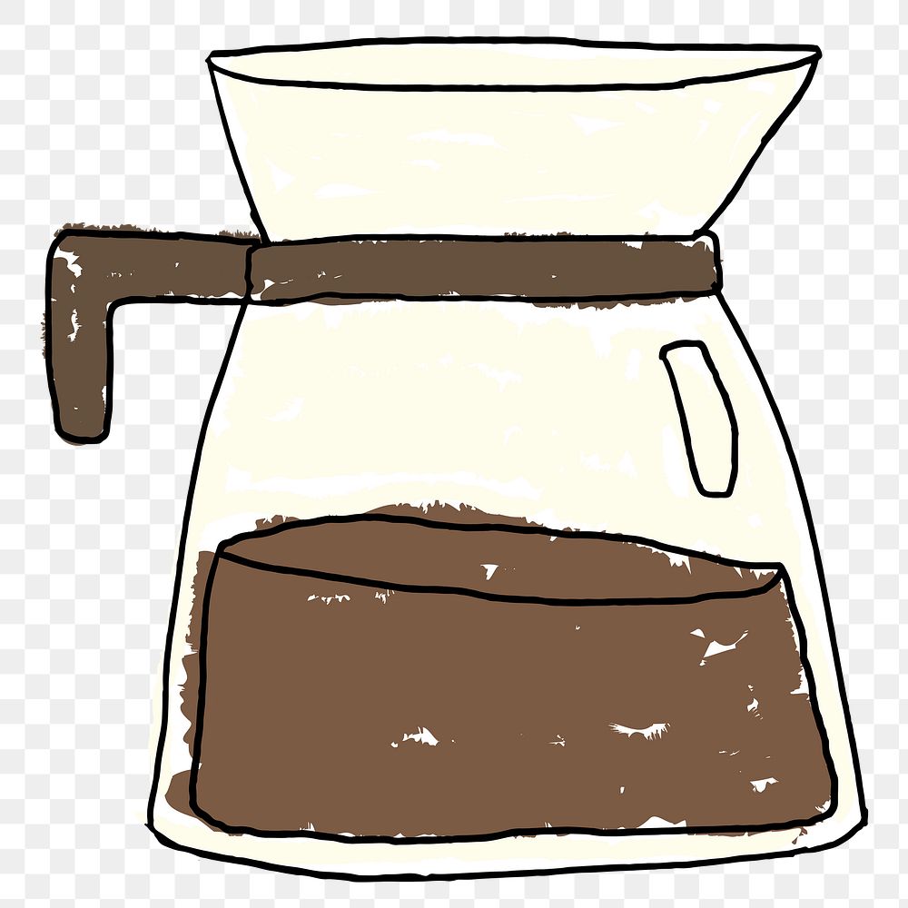 Doodle style coffee pot design element