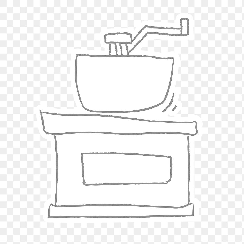 Doodle manual coffee grinder design element