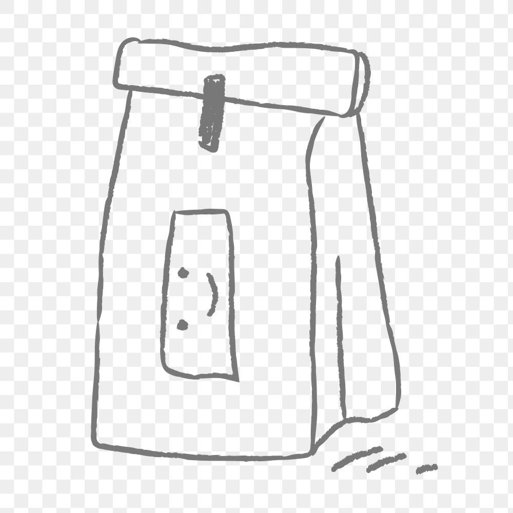 Cute paper bag doodle design Free PNG Sticker rawpixel