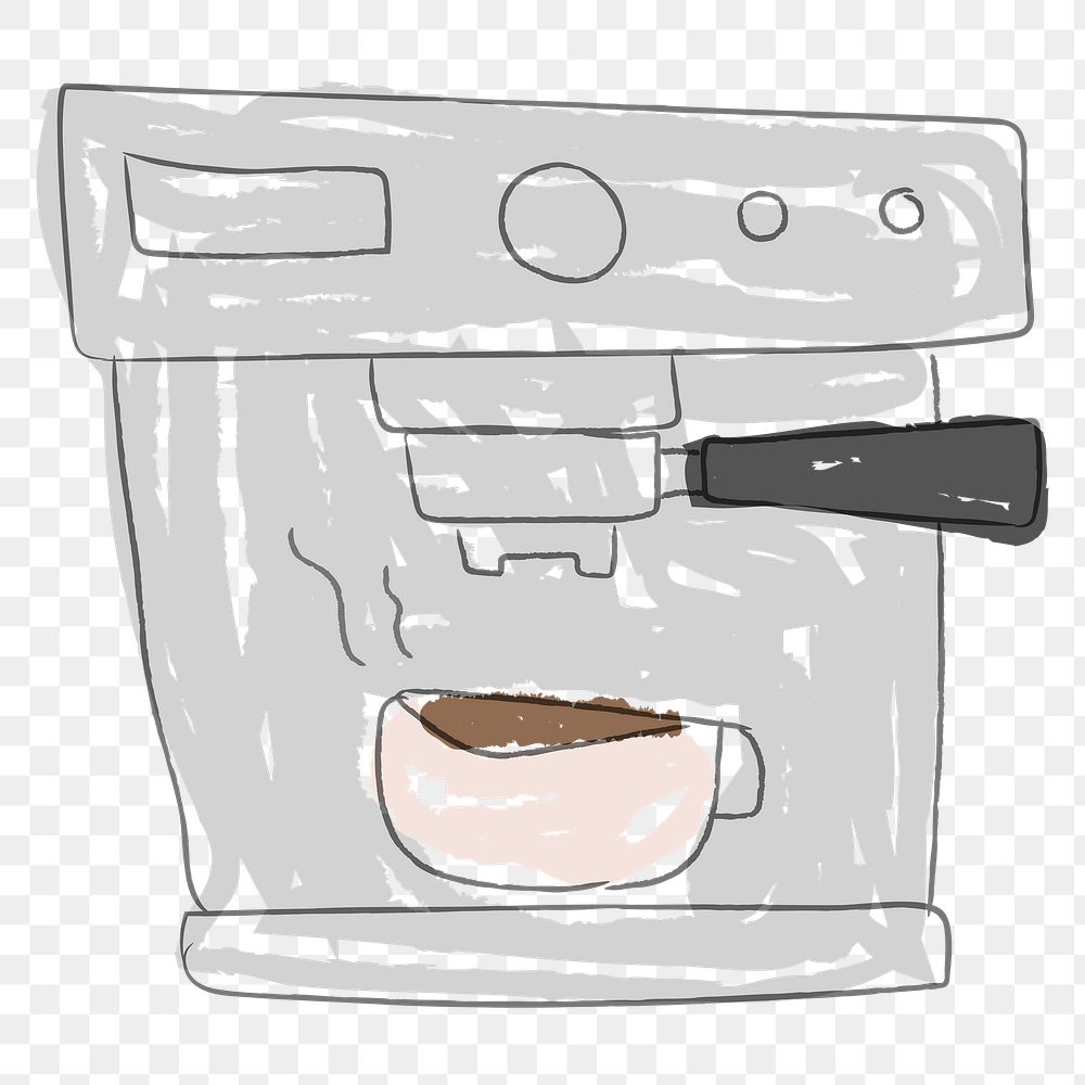 Doodle style coffee machine design element