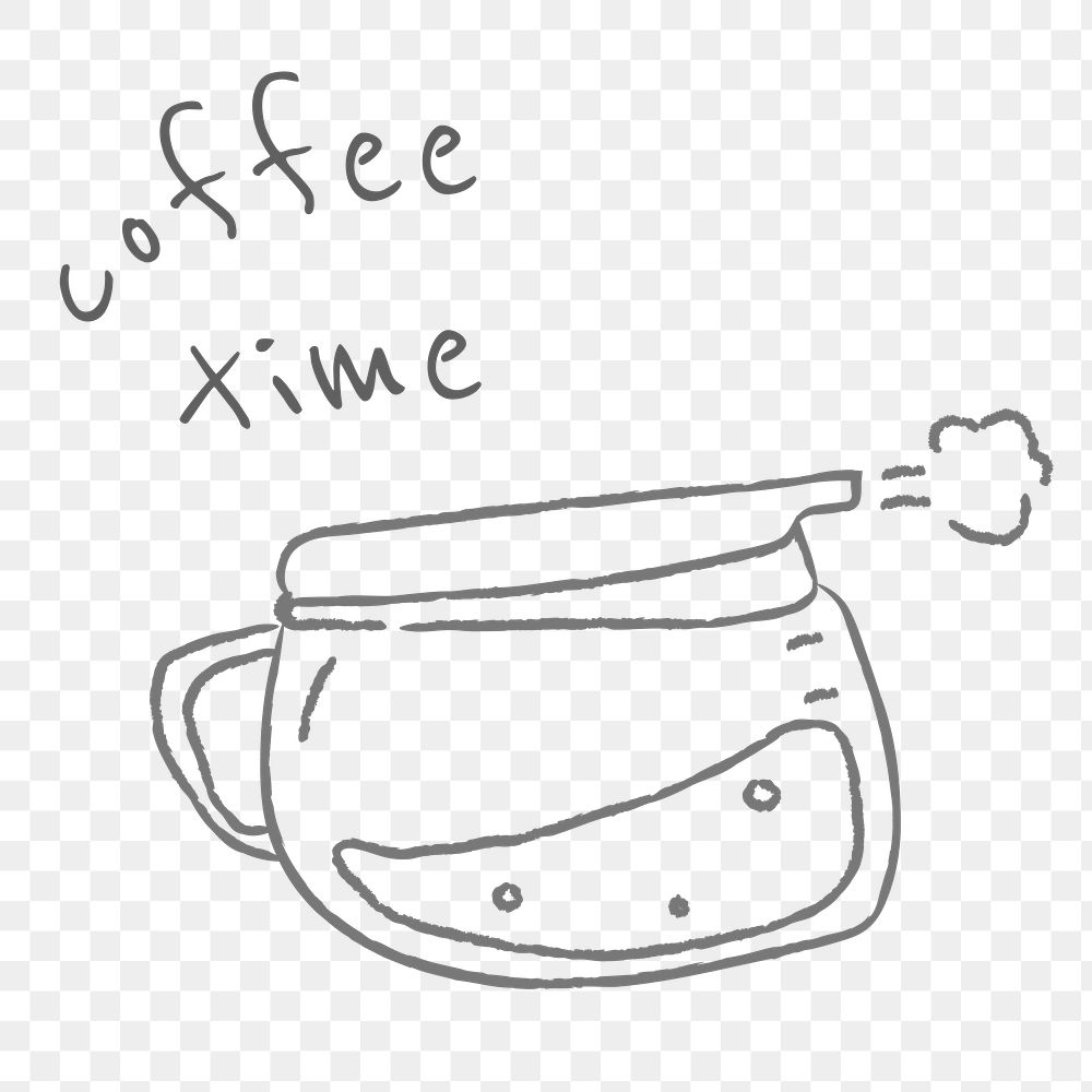 Doodle style coffee time design element