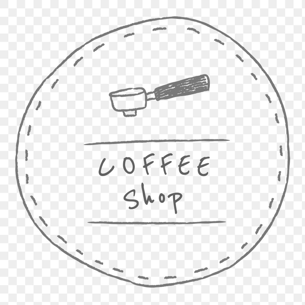 Doodle style coffee shop logo  design element
