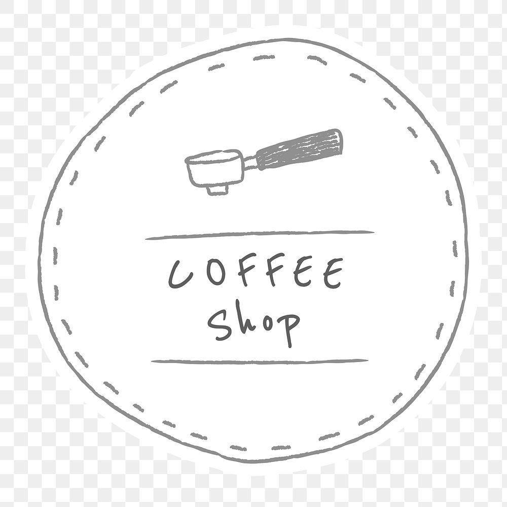 Doodle style coffee shop logo  design element